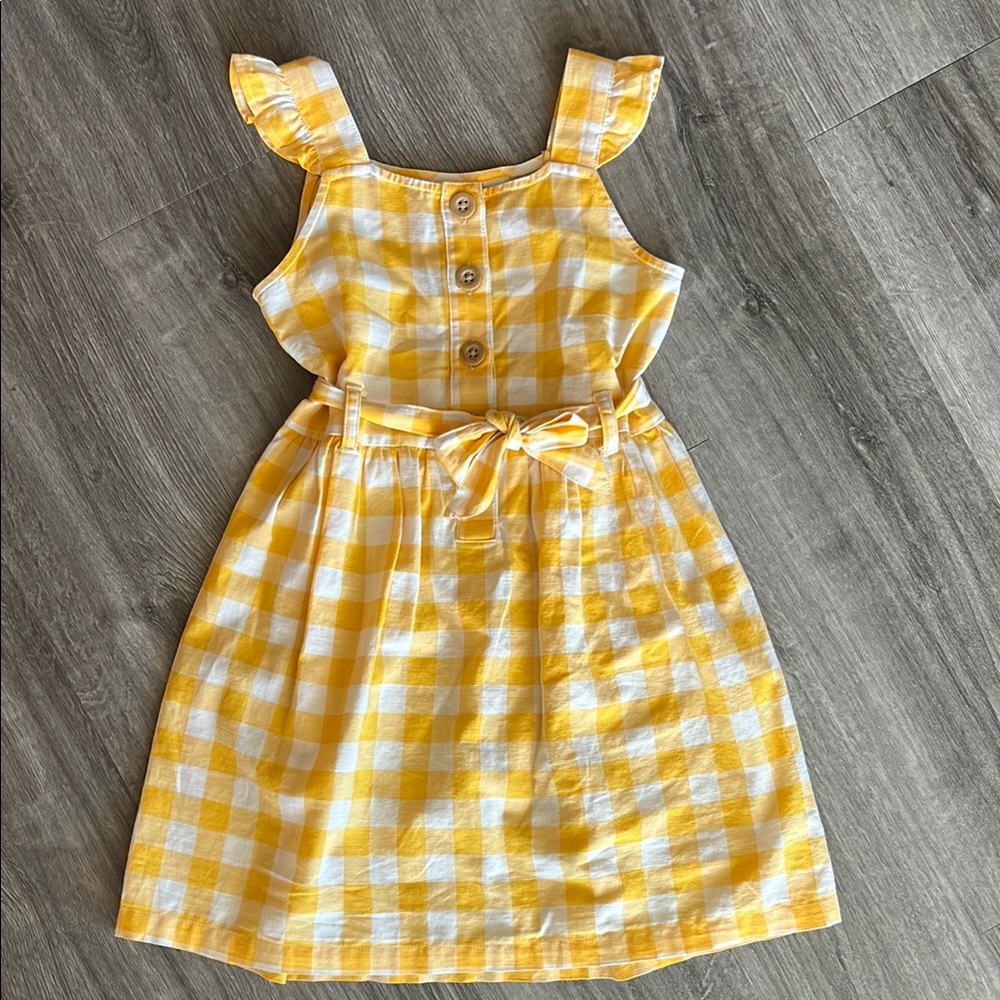 Carter's Yellow and White Flutter Sleeve Sundress